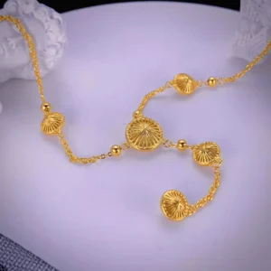 Gold Circle Tassel Necklace