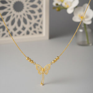 Elegant Gold Butterfly Pendant Necklace