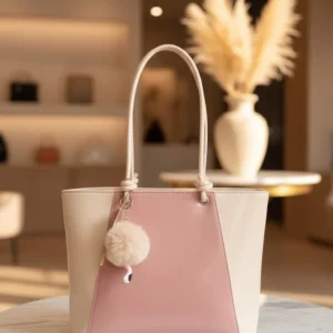 Two-Tone Elegant Tote Handbag