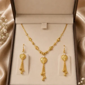 Elegant Heart Tassel Necklace Set